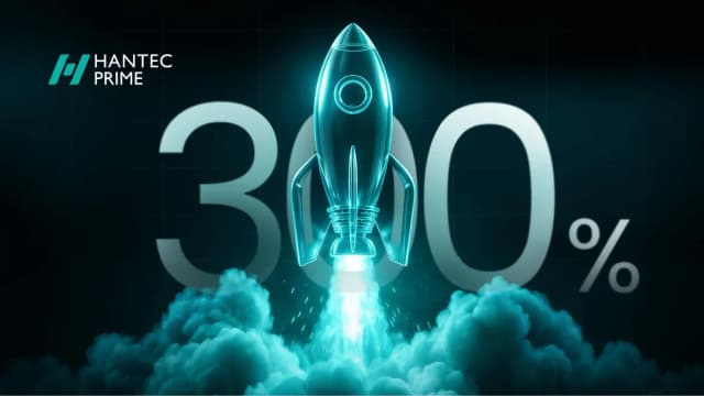 hantec prime 300% volume growth headline image