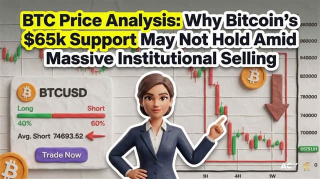 Image for article: BTC Price Analysis: Why Bitcoin's $65k Support May Not Hold Amid Massive Institutional Selling