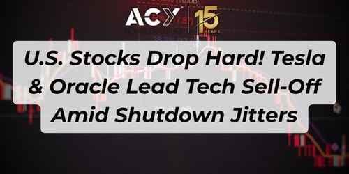 Image for article: Tesla & Oracle Lead U.S. Stock Sell-Off: Tech Weakness Deepens Amid Shutdown Fears