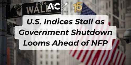 Image for article: U.S. Indices Stall as Government Shutdown Looms Ahead of NFP